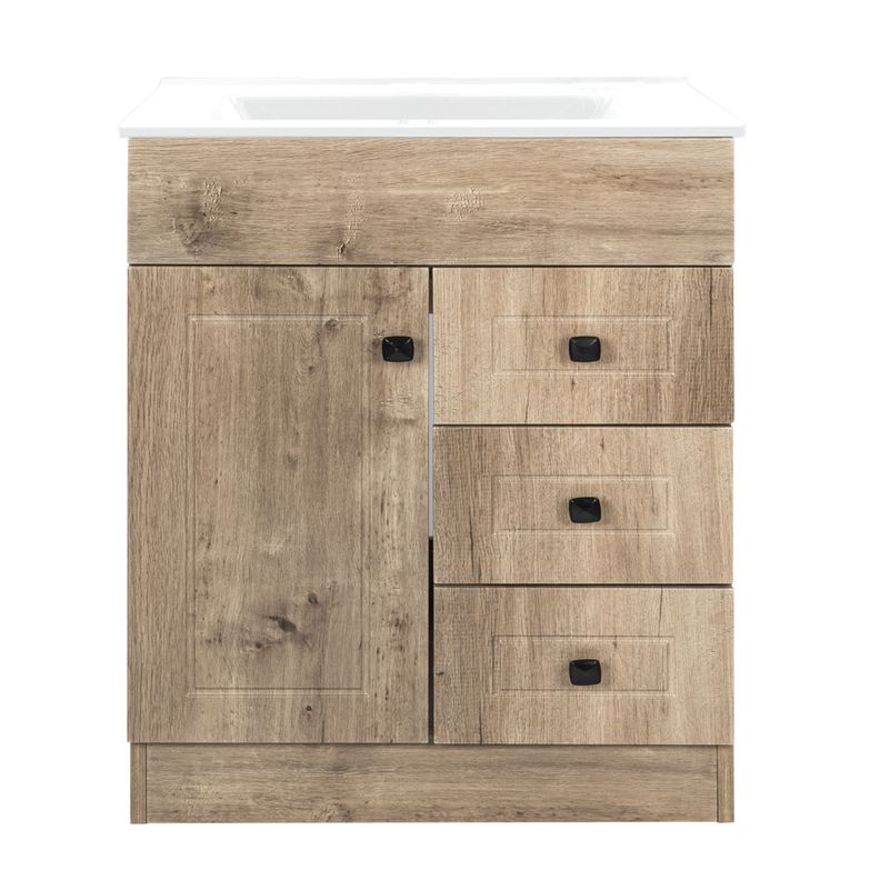 Kit Mueble Vanitorio Domsa Color Nogal B70PHN-WOOD+P-70-0