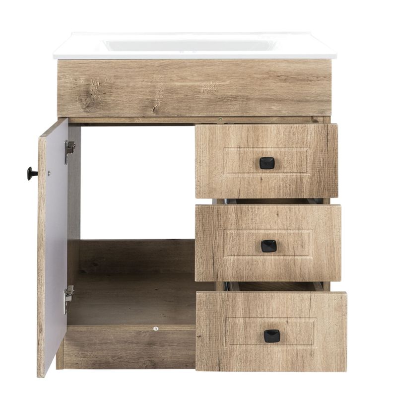 Kit Mueble Vanitorio Domsa Color Nogal B70PHN-WOOD+P-70-1
