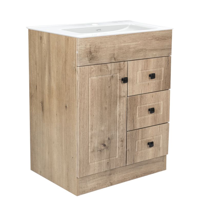 Kit Mueble Vanitorio Domsa Color Nogal B70PHN-WOOD+P-70-2
