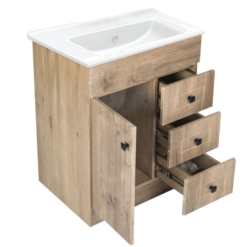 Kit Mueble Vanitorio Domsa Color Nogal B70PHN-WOOD+P-70-3