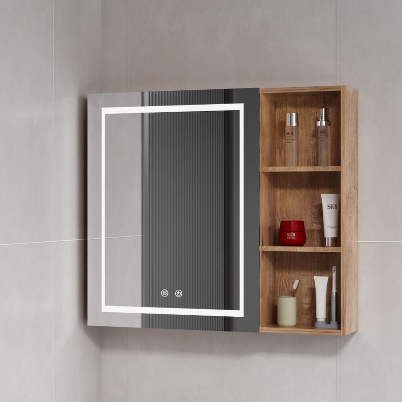 Mueble Botiquin Espejo LED Antiempañante Domsa MMR-70 Wood - 68x80x14cm-1