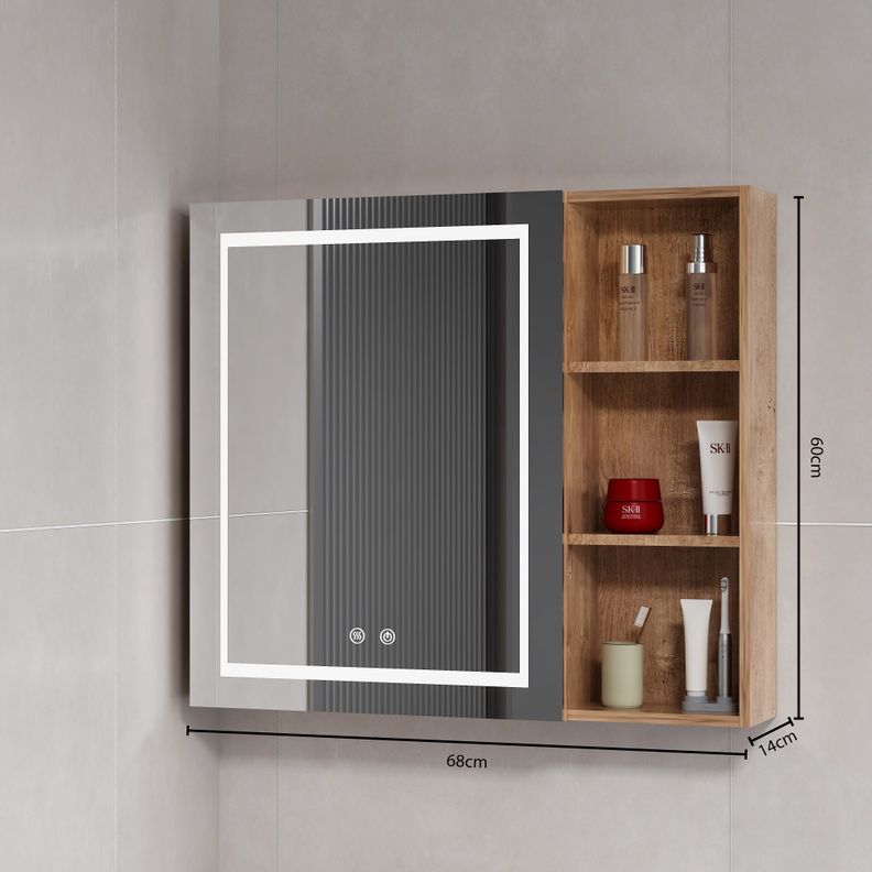 Mueble Botiquin Espejo LED Antiempañante Domsa MMR-70 Wood - 68x80x14cm-4
