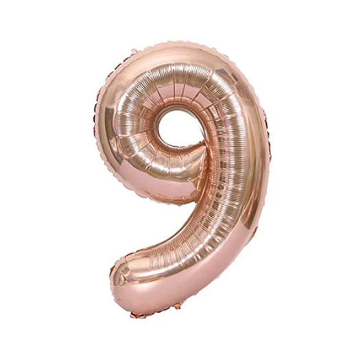 Globo Número 9 Oro Rosa 16 Pulgadas-0