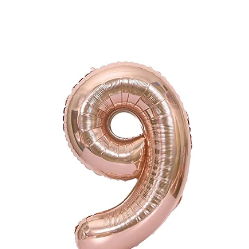 Globo Número 9 Oro Rosa 16 Pulgadas-1