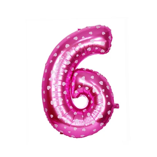 Globo Número 6 Rosa 16 Pulgadas-0
