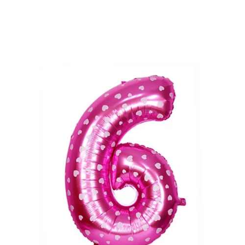 Globo Número 6 Rosa 16 Pulgadas-1