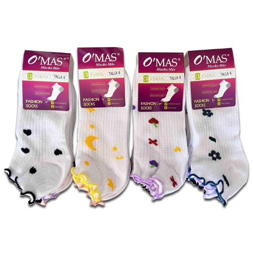Calcetines De Mujer Corte Tobillo Con Vuelo 12 Unid-1