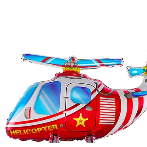 Globo Metalico Helicoptero Rojo 30x51x82Cm-1