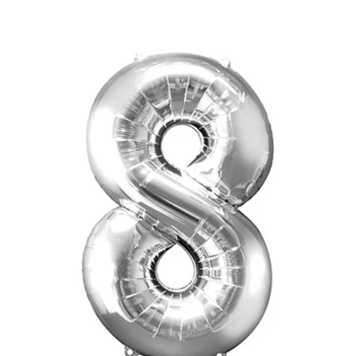 Globo Número 8 Plata 30 Pulgadas-0
