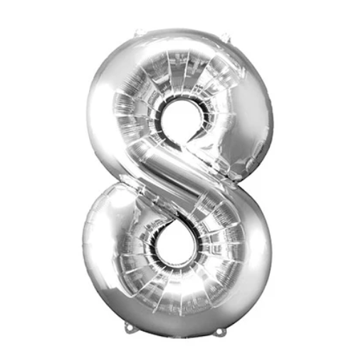 Globo Número 8 Plata 30 Pulgadas-1