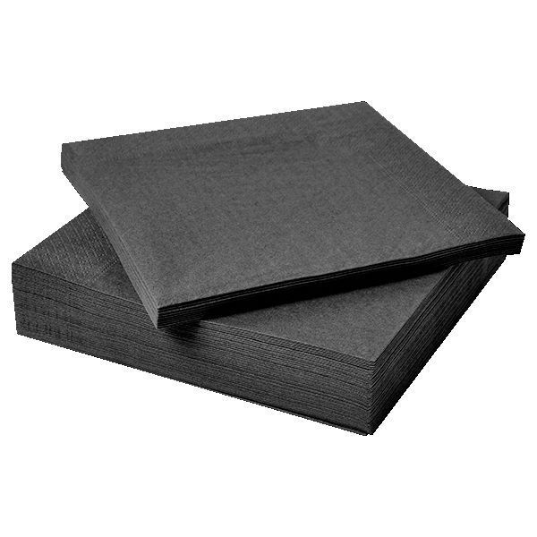 SERVILLETAS NEGRAS 33X33 X20 UNI-0