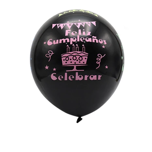 Globos De Latex Feliz Cumpleaños 6pcs 30cm-0