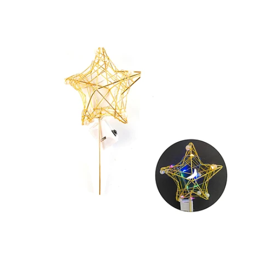 Topper De Estrella Con Luces De Colores 8x17cm-0