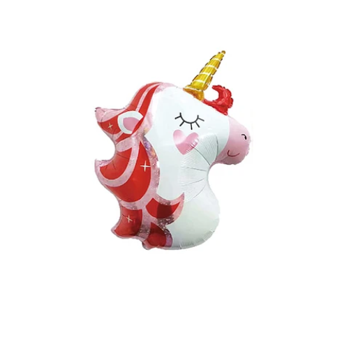 Globo Metálico Diseño Unicornio Blanco-0