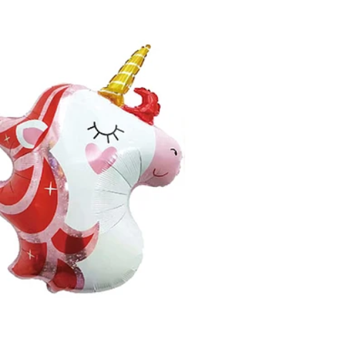 Globo Metálico Diseño Unicornio Blanco-1