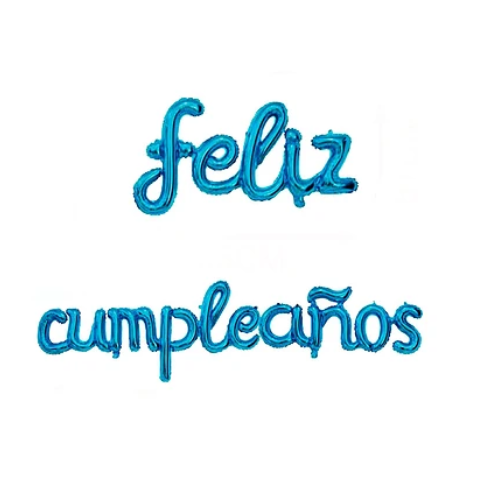 Set De Globos Metálicos Feliz Cumpleaños Color  Azul 16 Pulgadas-0