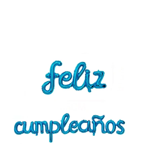 Set De Globos Metálicos Feliz Cumpleaños Color  Azul 16 Pulgadas-1