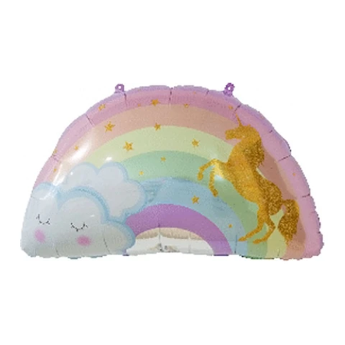 Globo Metalizado Arcoiris Nube Y Unicornio 59x75.8Cm-0