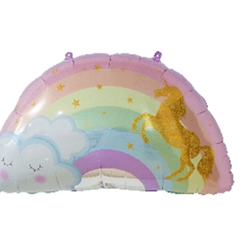 Globo Metalizado Arcoiris Nube Y Unicornio 59x75.8Cm-1