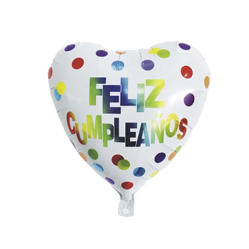 Globo Metalizado Corazón Feliz Cumpleaños 45 x 45Cm-0