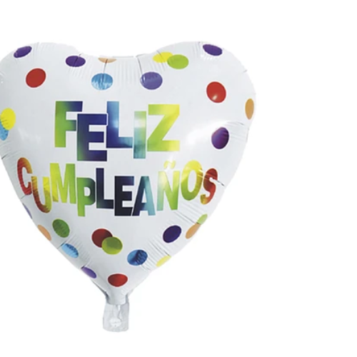 Globo Metalizado Corazón Feliz Cumpleaños 45 x 45Cm-1