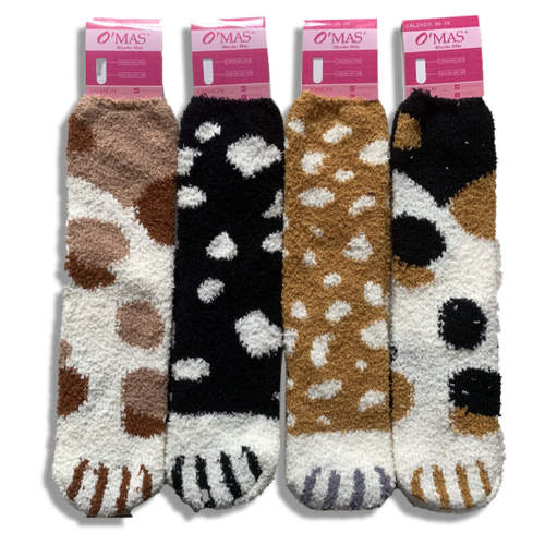 Calcetines Plush Mujer Corte Medio Garra Mascota 12 Unid-1