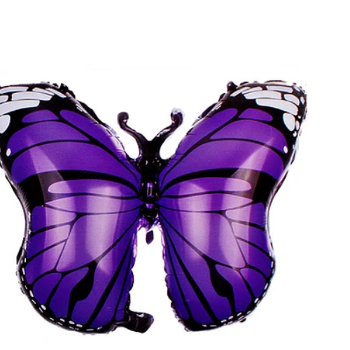 Globo Metálico Mariposa 55x72Cm Morado-1