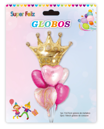SET GLOBOS CORONA Y CORAZONES-0