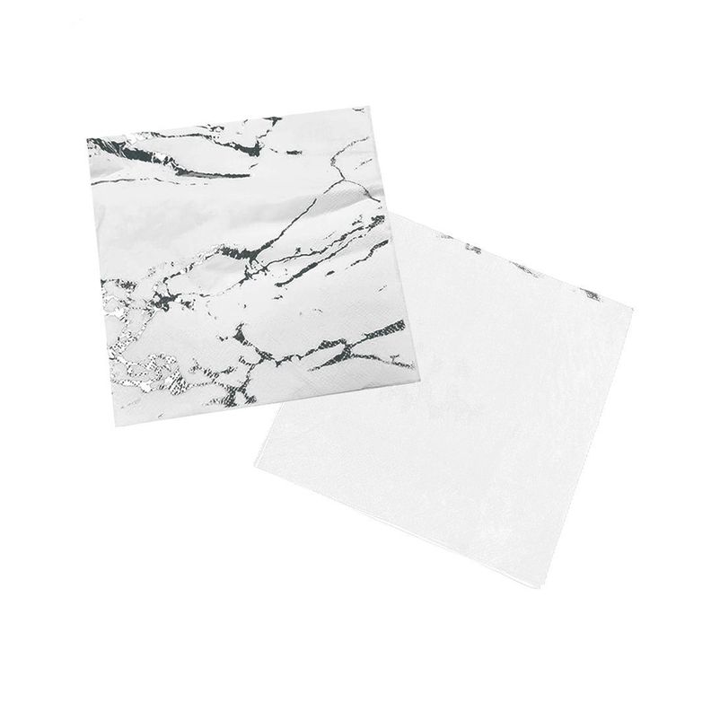 SERVILLETAS MARMOLEADA 33X33 PLATEADO X12 UNI-0
