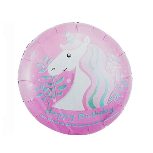Globo Metalico Redondo Unicornio 45  cm-0
