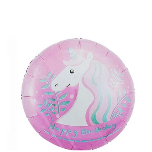 Globo Metalico Redondo Unicornio 45  cm-1
