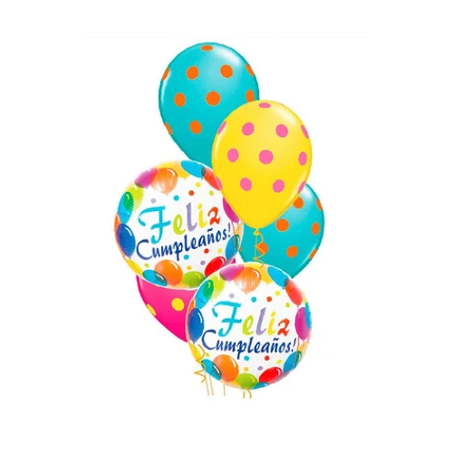 Set De Globos De Látex 6pcs Feliz Cumpleaños -0