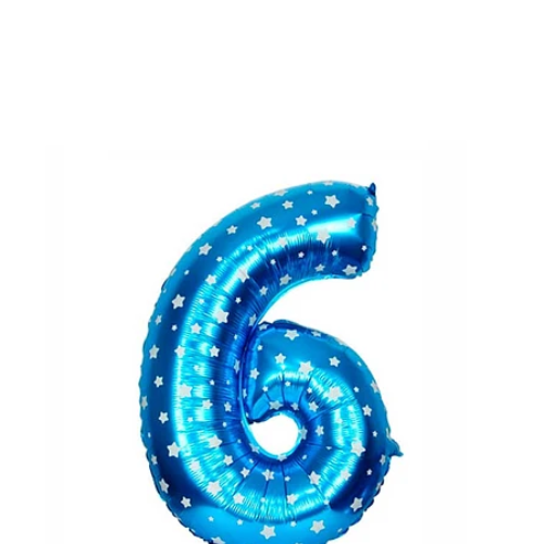 Globo Número 6 Azul 16 Pulgadas-1