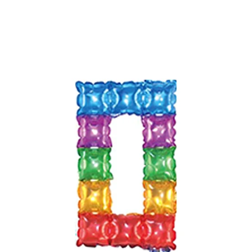 Globo Metálico Número 0 Cuadros De Colores 16-1