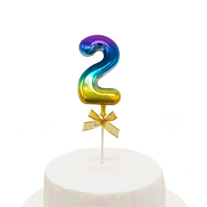 TOPPER TORTA NUMERAL MULTICOLOR #2-0