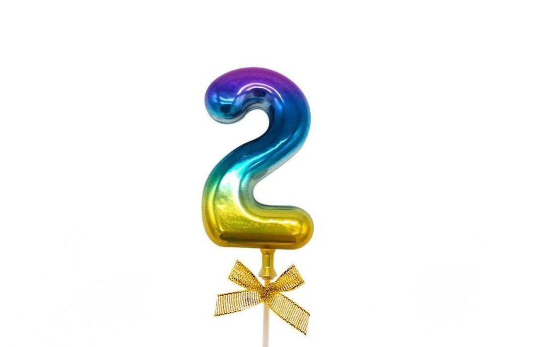 TOPPER TORTA NUMERAL MULTICOLOR #2-1