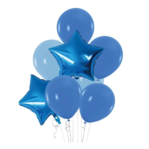 Set De Globos Metálicos Con Estrella Azul 8 Pcs-0
