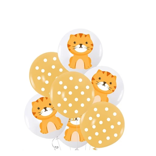 Set De Globos De Látex Estampado Gato 7pcs-1