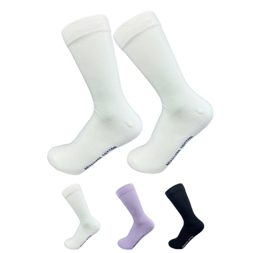 Calcetines De Mujer Color Liso Corte Alto 12 Unidades-1
