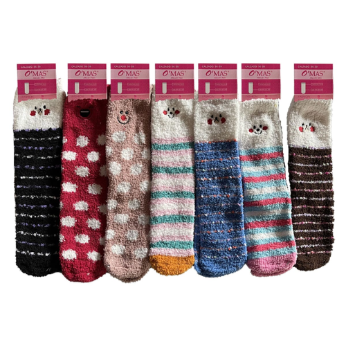 Calcetines Lola Plumada Diseño Bordado 12 Unidades-1