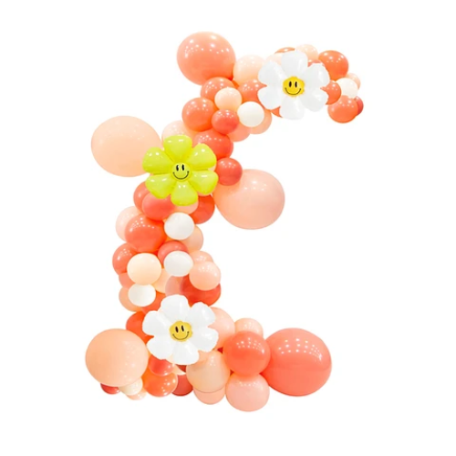 Arco De Globos Orgánico Naranjado Con Flores 82Pcs-0