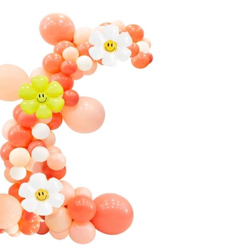 Arco De Globos Orgánico Naranjado Con Flores 82Pcs-1