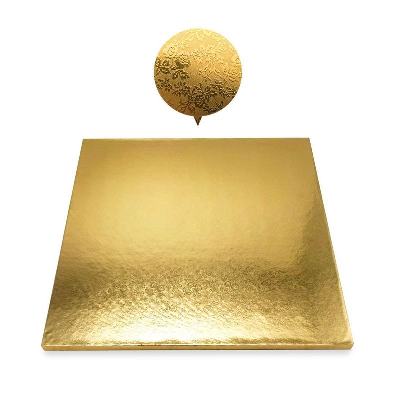 BASE TORTA CUADRADO 35 CM DORADO X1 UNI-0
