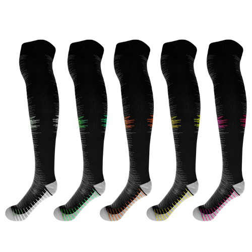 Calcetines De Compresion Varices Rayados En Gris 12 Unid-1