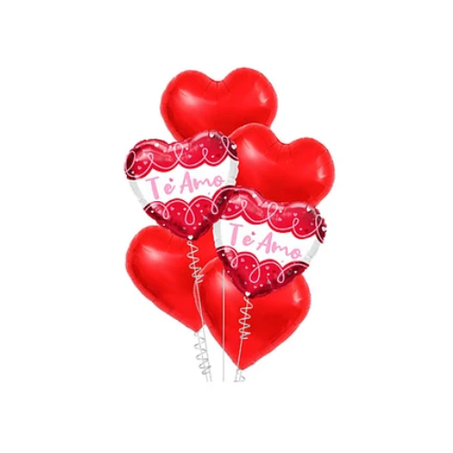 Set De Globos Metalicos Te Amo 6 Pcs-0