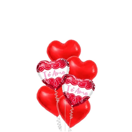 Set De Globos Metalicos Te Amo 6 Pcs-1