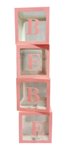 CAJAS PARA GLOBOS BEBE ROSADO-1