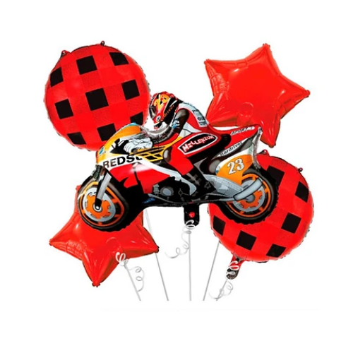 Set De Globos Metálicos Motocicleta 5Pcs-0