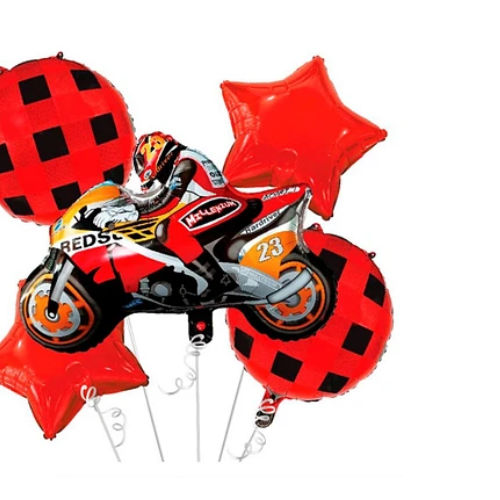 Set De Globos Metálicos Motocicleta 5Pcs-1