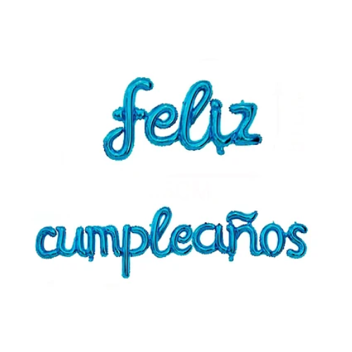 Set De Globos Metálicos Feliz Cumpleaños Azul 16 Pulgadas-0